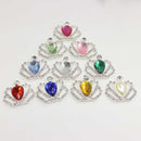 10 Pieces Crown Crystal Flatback Buttons Embellishment for Wedding Crafts DIY Kids Hair Accessories Multicolor