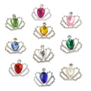 10 Pieces Crown Crystal Flatback Buttons Embellishment for Wedding Crafts DIY Kids Hair Accessories Multicolor
