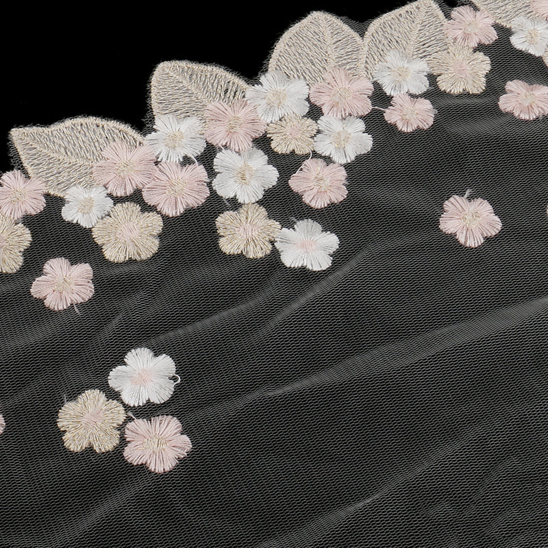 1 Yard Embroidered Flower Lace Trims Mesh Applique for Clothing Sewing Craft