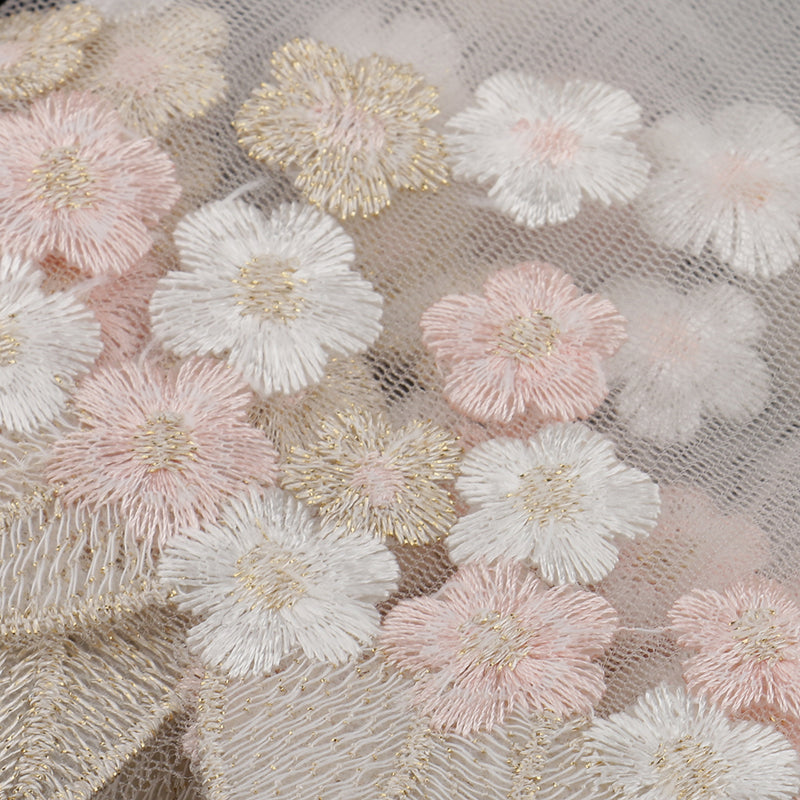 1 Yard Embroidered Flower Lace Trims Mesh Applique for Clothing Sewing Craft