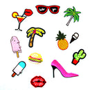 12 Pieces Assorted Iron On Patch Embroidered Applique Patches Clothes Stickers DIY Clothes Accessories