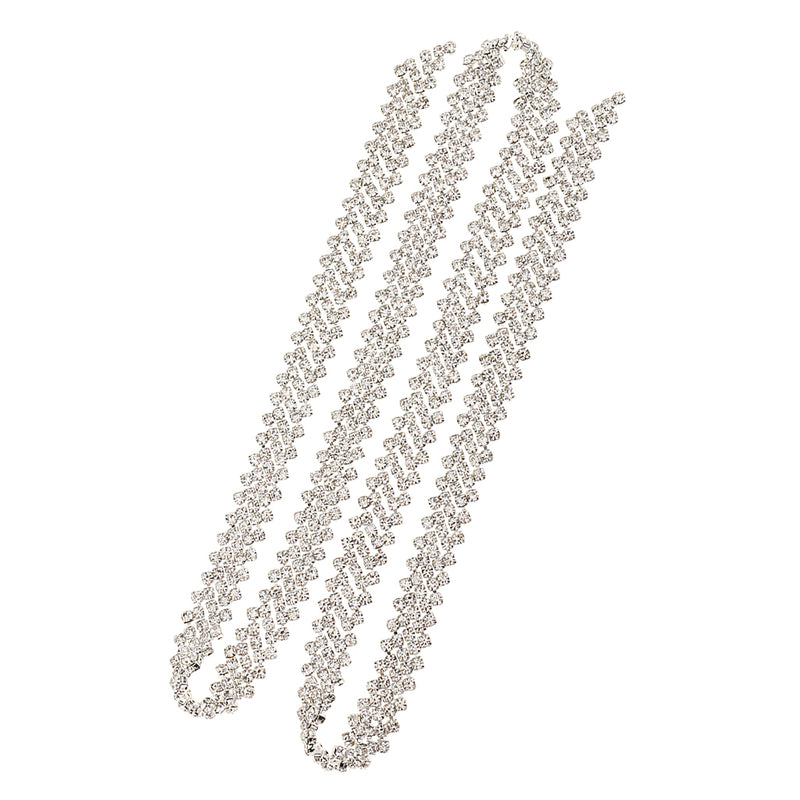 1 Yard Rhinestone Crystal Chain Ribbon for Sewing on Clothes Dress Crafts DIY