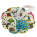Fabric Coated Pumpkin Shaped Wrist Wearable Pin Cushion for DIY Needlework