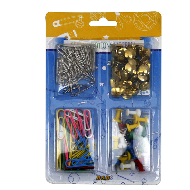 1 Set Assorted Office School Supplies Paper Pins Push Pins Thumb Tacks Stationary Kit