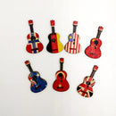 100 Pieces Mixed Wood Guitar Button Vintage 2 Hole Painting for Sewing