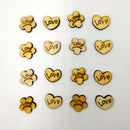 100 Pieces Decor Wood Love Chip Mixed Special Design for Romantic Wedding