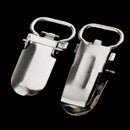 20 Pieces 1'' Metal Baby Pacifier Suspender Clips Webbing Dummy Strap Holder Craft Hooks Silver