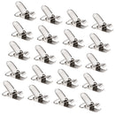 20 Pieces 1'' Metal Baby Pacifier Suspender Clips Webbing Dummy Strap Holder Craft Hooks Silver