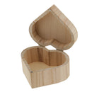 Blank Unfinished Heart Shape Wooden Box Gift Jewelry Box DIY Base for Kids Toys Crafts