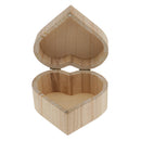 Blank Unfinished Heart Shape Wooden Box Gift Jewelry Box DIY Base for Kids Toys Crafts
