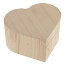 Blank Unfinished Heart Shape Wooden Box Gift Jewelry Box DIY Base for Kids Toys Crafts