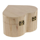 Blank Unfinished Heart Shape Wooden Box Gift Jewelry Box DIY Base for Kids Toys Crafts