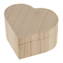 Blank Unfinished Heart Shape Wooden Box Gift Jewelry Box DIY Base for Kids Toys Crafts