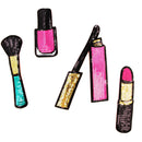 4 Pieces Fashion Lipstick Makeup Embroidered Sequin Iron on Appliques Patches for Clothing jackets Jeans Backpacks