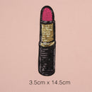 4 Pieces Fashion Lipstick Makeup Embroidered Sequin Iron on Appliques Patches for Clothing jackets Jeans Backpacks