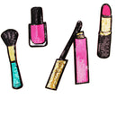 4 Pieces Fashion Lipstick Makeup Embroidered Sequin Iron on Appliques Patches for Clothing jackets Jeans Backpacks
