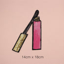 4 Pieces Fashion Lipstick Makeup Embroidered Sequin Iron on Appliques Patches for Clothing jackets Jeans Backpacks