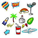 14 Pieces Embroidered Sew Iron on Applique Patch Summer Holiday Trips Patches for DIY Jeans Jacket Crafts