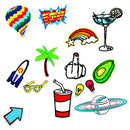 14 Pieces Embroidered Sew Iron on Applique Patch Summer Holiday Trips Patches for DIY Jeans Jacket Crafts