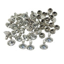 20 Sets Rhinestone Round Rivets Rapid Studs 8mm
