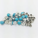 20 Sets Alloy Round Rivets Rapid Studs 8mm Turquoise