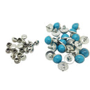 20 Sets Alloy Round Rivets Rapid Studs 8mm Turquoise