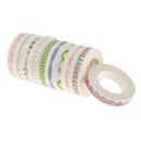 10 Pieces Flower Washi Tape Masking Tape Adhesive Decorative Tape Sticker for Scrapbooking