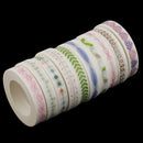 10 Pieces Flower Washi Tape Masking Tape Adhesive Decorative Tape Sticker for Scrapbooking