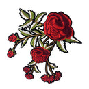 Rose Flower Embroidered Floral Trim Fabric Iron on Sew on Clothes Applique Patch Embellishment 19x17cm
