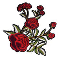 Rose Flower Embroidered Floral Trim Fabric Iron on Sew on Clothes Applique Patch Embellishment 19x17cm