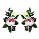 1 Pair Embroidered Flower Floral Trim Fabric Iron on Sew on Clothes Applique Patches Embellishment