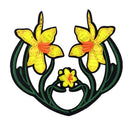1 Pair Embroidery Flower Sewing Trim Applique Patches Iron on Sewing on Clothes Dress for Decoration Yellow