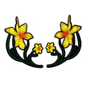 1 Pair Embroidery Flower Sewing Trim Applique Patches Iron on Sewing on Clothes Dress for Decoration Yellow