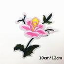 1 Pair Embroidery Flower Sewing Trim Applique Patches Iron on Sewing on Clothes Dress for Decoration Pink