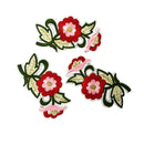 3 Pieces Embroidered Flower Fabric Iron on Sew on Costume Clothes Applique Decorative Patches