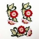 3 Pieces Embroidered Flower Fabric Iron on Sew on Costume Clothes Applique Decorative Patches