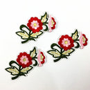 3 Pieces Embroidered Flower Fabric Iron on Sew on Costume Clothes Applique Decorative Patches