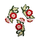 3 Pieces Embroidered Flower Fabric Iron on Sew on Costume Clothes Applique Decorative Patches
