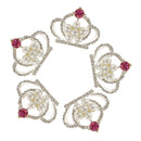 5 Pieces Crystal Diamante Crown Shaped Sewing Scrapbook Buttons Flatback Decoration DIY Crafts
