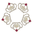 5 Pieces Crystal Diamante Crown Shaped Sewing Scrapbook Buttons Flatback Decoration DIY Crafts