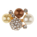 10 Pieces Rhinestone Pearl Flower Brooch DIY Bridal Wedding Decoration Flatback Buttons