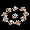 10 Pieces Crystal Pearl Flower Embellishments Buttons for Scrapbooking Crafts