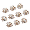 10 Pieces Crystal Pearl Flower Embellishments Buttons for Scrapbooking Crafts