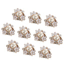 10 Pieces Crystal Pearl Flower Embellishments Buttons for Scrapbooking Crafts