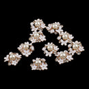 10 Pieces Crystal Pearl Flower Embellishments Buttons for Scrapbooking Crafts