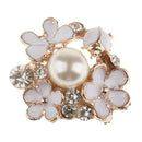 10 Pieces Crystal Pearl Flower Embellishments Buttons for Scrapbooking Crafts