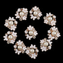 10 Pieces Crystal Pearl Flower Embellishments Buttons for Scrapbooking Crafts