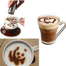 16 Pieces Coffee Mold Stencils Template Strew Flowers Pad Duster Spray Tools