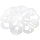 16 Pieces Coffee Mold Stencils Template Strew Flowers Pad Duster Spray Tools