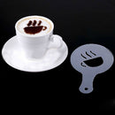 16 Pieces Coffee Mold Stencils Template Strew Flowers Pad Duster Spray Tools